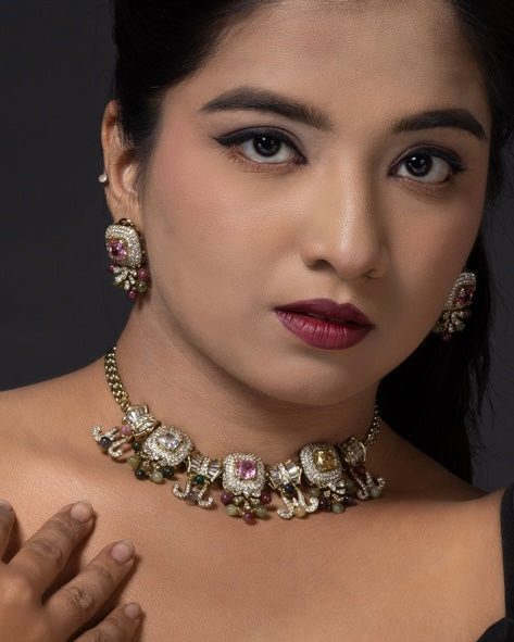 Sabya inspired MultiGem Stone Necklace