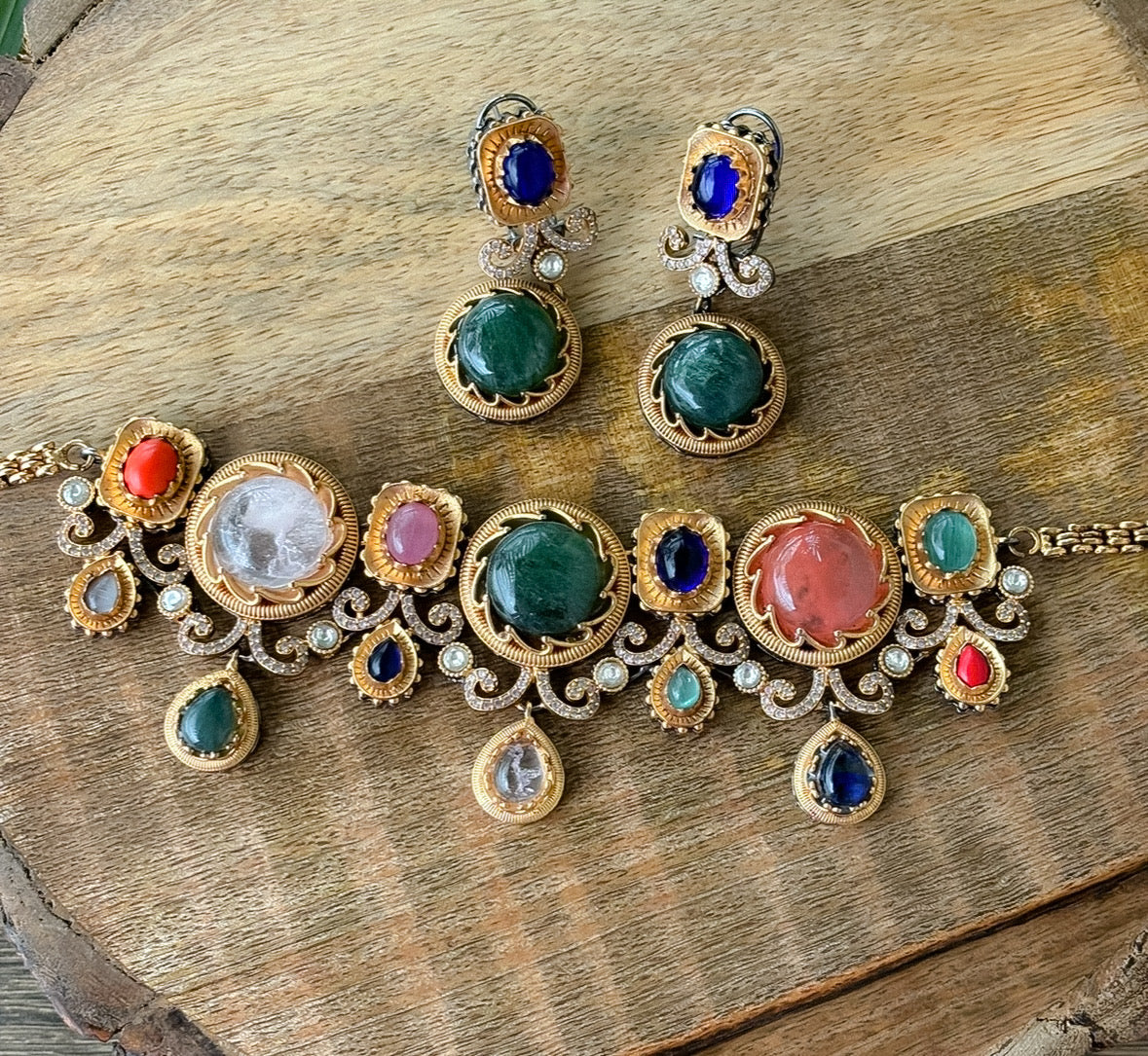Sabyasachi-Inspired Regal Medallion Choker Set