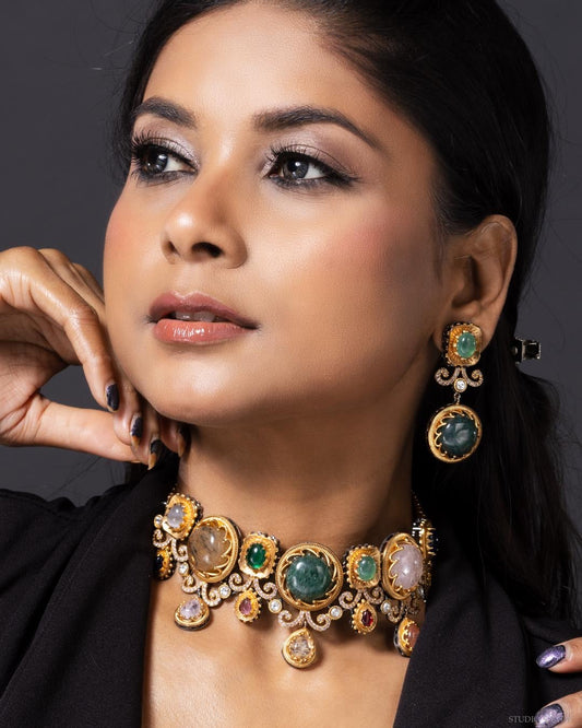 Sabyasachi-Inspired Regal Medallion Choker Set